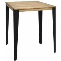 Box Furniture - Mesa Lunds Alta 80x80x110cm Negra en madera maciza de pino acabado vintage estilo Industrial