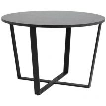 Arredamento1 - Mesa Norsica 309, Mármol negro + Negro, 75x0x0cm, mdf, Metal
