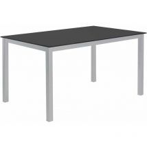 Mbtic - Mesa para cocina, comedor fija acabado cristal negro, 140cm(ancho) 75cm(altura) 90cm(fondo).