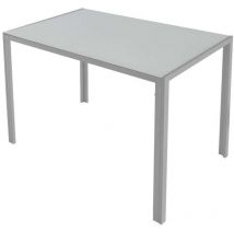 Mbtic - Mesa para cocina, comedor fija Md-Kika acabado cristal blanco, 105cm(ancho) 75cm(altura) 60cm(fondo).
