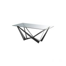 Mbtic - Mesa para comedor fija Md-W acabado negro, 160cm(ancho) 76cm(altura) 90cm(fondo).