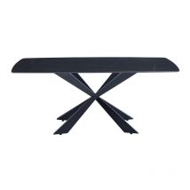 Mbtic - Mesa para comedor fija Md-Verena acabado negro, 180cm(ancho) 75cm(altura) 90cm(fondo).