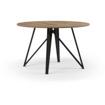 Mesa para comedor redonda fija Md-Victor acabado roble-ud, 130cm(ancho) 75cm(altura) 130cm(fondo).