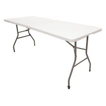 The Homeweeks - Mesa Plegable Normativa Uso Público 152x70x74 cm – Portátil, Tablero hdpe 3,5 cm Capacidad 6 Adultos Multiusos Jardín Catering