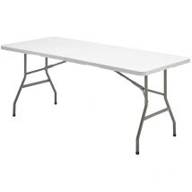 Mesa Plegable Rectangular HDPE 180x74x74 cm. Color Blanco