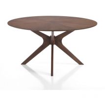 Oresteluchetta - Mesa redonda efecto madera acabado nogal cm. Al.75 x Ø.137