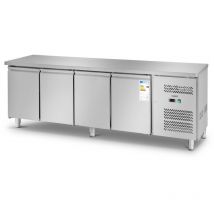 Mesa refrigerada - 450 l - 4 compartimentos - 227 x 64 cm - clase b - acero