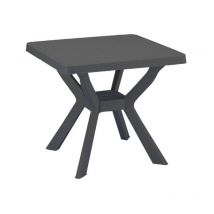 Ipae Progarden – Mesa de resina Nilo antracita 79x79 cm – Ideal para exteriores – Resistente a rayos UV