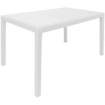 Ipae Progarden - Mesa de jardín Portici, Mesa de comedor rectangular, Mesa de jardín multiusos efecto ratán, 100% Made in Italy, Cm 150x90h72, Blanco
