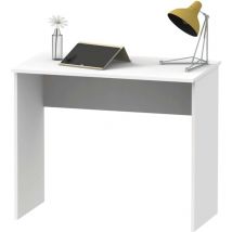 Mobimarket - Mesa Escritorio Ideal para Estudio u Oficina Melamina Color Blanco Mate 90 cm