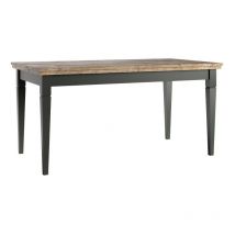 Comfivo - Mesa Tolnue 107, Verde oscuro + Roble de lefkada, 79x90x160cm, Alargamiento, Aglomerado laminado