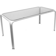 Mesa Vega chasis plata cristal fumé