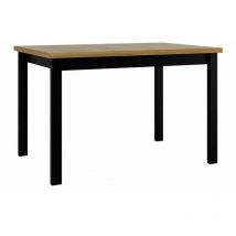 Mobilier1 - Mesa Victorville 125, Roble nieto, 78x80x120cm, Alargamiento, Aglomerado laminado, Madera