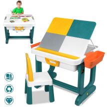 Hengmei - Mesas infantiles Mesa infantil con sillas para niños y niñas (sin edificios de plástico)