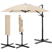 Parapluie romain simple rond de 3,3 m, parasol, protection solaire Haut simple beige - Devoko
