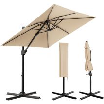 Parapluie romain simple carré 2,72,7 m, parasol, protection solaire Haut simple beige - Devoko