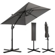 Parapluie romain simple carré 2,72,7 m, parasol, protection solaire Dessus simple gris foncé - Devoko