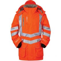 Pulsar - PR499 Mesh Lined Hi-vis Breathable Storm Coat Orange (l)