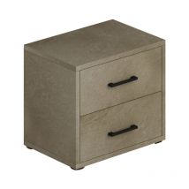 Toscohome - Mesilla de noche con 2 cajones color arcilla 52x36x43H cm montada