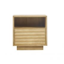 Miliboo - Mesilla de noche con cajón de madera maciza de mango L45 matcha