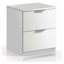Mesita 2 cajones blanco