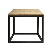 S.d.s - Mesita auxiliar iCub 40x40x45cm Negra en madera maciza de pino acabado vintage estilo industrial Box Furniture