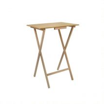 Aranaz - mueblear Mesa auxiliar rectangular, Madera de haya, natural 48x35x64 cm - Sin barniz