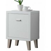 Kitcloset - Mesita Auxiliar Venecia 1 puerta en acabado color blanco 57cm(alto) 43cm(ancho) 29cm(largo)