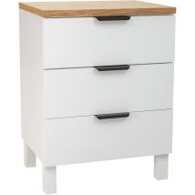 Mesita de madera 3 cajones 45x35x60h cm