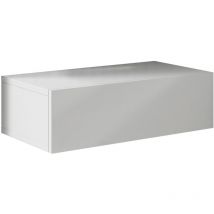 Muebles Bonitos - Mesita de noche 1 cajón Mesilla de Noche Dormitiorio Habitación 46x15x35cm Modelo Europa Blanco Acabado en Brillo
