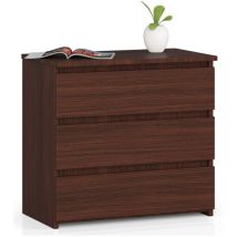 Akord - Mesita de noche CL3 Wenge 60 cm 3 cajones frente en color color Wenge 60x35x57 cm