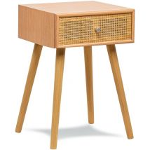 Nordlys - Mesita de noche 1 cajón en ratán
