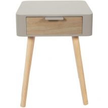 The Home Deco Factory - Mesita de Noche 1 Cajón 'madera' 48 cm Taupe