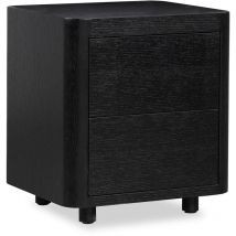 Mesita de Noche de Madera de Fresno Gante Pärumm 55x55x50 cm con 2 Cajones