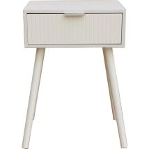 Home Heavenly - Mesita de Noche Fresh Mesilla Auxiliar con Cajón, Patas Estilizadas y Diseño Nórdico Compacto, 40x30x60 cm Dormit Color: Blanco