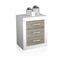 Mesita de noche Kira Andersen Pino - Gris 50cm (ancho) x 61cm (alto)