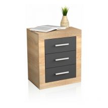 Homesouth - Mesita de noche Kira Cambria - Grafito 50cm (ancho) x 61cm (alto)