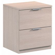 Mesita de noche para dormitorio con dos cajones en roble claro CM.38X34 x 45h