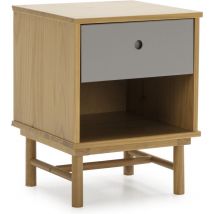 Marckonfort - Mesita de Noche Magnus 1 cajón, Madera Maciza, 40 cm (Ancho) 40 cm (Profundo) 52 cm (Altura)