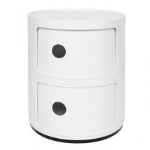 Qiyao - Mesita de noche redonda minimalista blanca para dormitorio - Mini mesita de noche moderna de estilo nórdico para sala de estar o dormitorio