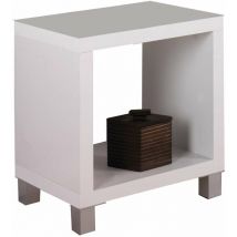 Kitcloset - Mesita auxiliar kubox 1x1 acabado blanco, 48 cm (alto) 41cm (ancho) 29 cm(fondo)