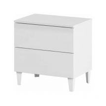 Usinestreet - Mesita de noche Loft Blanco Brillo 50cm (ancho) x 49cm (alto)