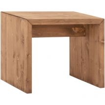 Mesita / Taburete de madera maciza en tono roble oscuro de 45x50cm