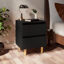 Maison Chic - Mesitas de noche 2 uds con patas madera pino negro 40x35x50 cm MaisonChic