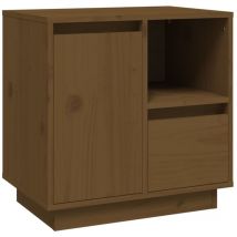 Vidaxl - Mesita de noche madera maciza de pino marrón miel 50x34x50 cm