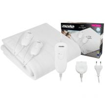 Ms 7420 Surmatelas Chauffant 2 Places 150x160cm, 3 Niveaux Température, Lavable, Double 120W Blanc - Mesko