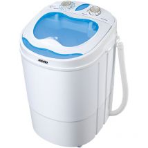 Ms 8053 Portable Mini Machine à Laver Camping Caravane 3Kg Spin Sèche-linge Séchage 580W Blanc/Bleu - Mesko