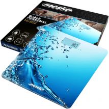 Mesko - MS8156 Báscula de Baño Digital Alta Precisión 150kg Cristal Diseño, Pantalla lcd Apagado Automático Azul
