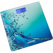 Mesko - MS8156 Balance Pese Personne Numérique Haute Précision, Design en Verre Écran lcd 150Kg Bleu