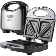 Mesko - MS3080 Sandwichera 2 Sandwiches, Placas Antiadherentes, Tostado Perfecto, Acero Inoxidable, Compacta 850W Negro/Plata